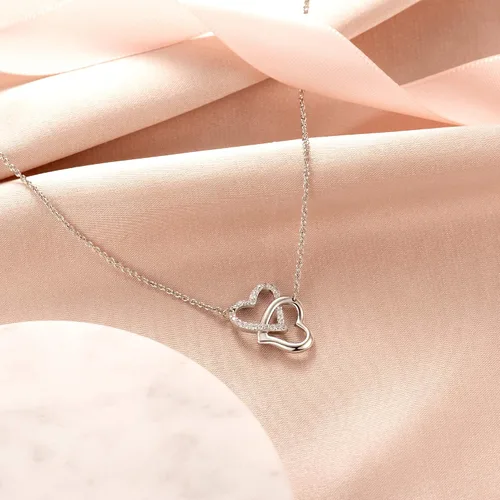 Vista 3 de MANVEN Regalos para abuela, collar de corazón entrelazado, regalos de cumpleaños para abuela de nieta