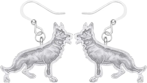 Vista 5 de DUOWEI German Shepherd Dog Earrings Acrylic Pets Drop Dangle Jewelry Party Birthday Gifts for Women Teen Girls Kids
