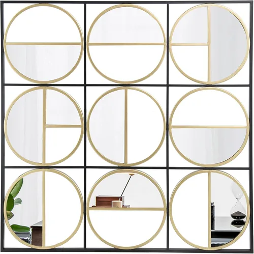 Vista 10 de A&B Home - Espejo rectangular de pared con marco de metal negro, juego de 3 piezas de espejo montado en la pared, decoración de pared del hogar