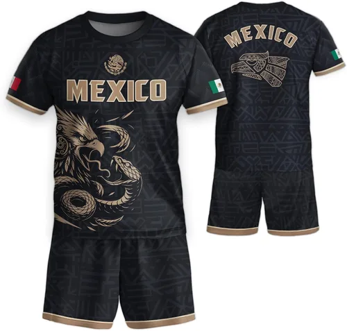 Vista 18 de Camiseta de Fútbol Juvenil de México, Camisetas de Fútbol Mexicanas para Niños, Camisetas de México para Niños, Camiseta de Fútbol Mexicana