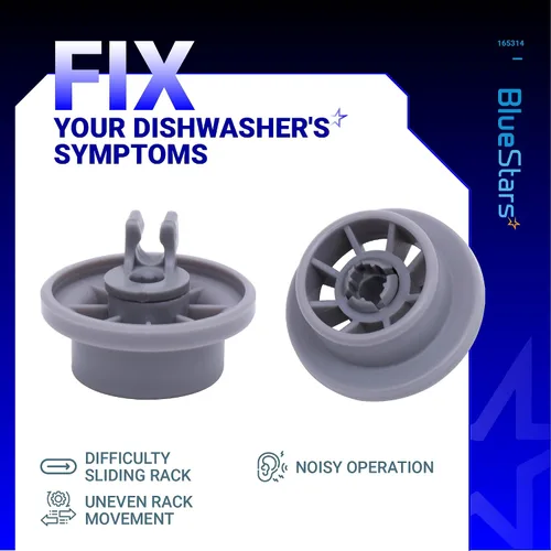 Vista 6 de BlueStars 165314 Rueda del Estante Inferior del Lavavajillas Piezas de Lavavajillas Bosch - Compatible con lavavajillas Bosch y Kenmore - Reemplaza