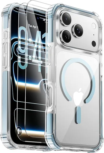 Vista 7 de [Usado] Funda para iPhone Air [compatible con MagSafe] [2 protectores de pantalla] [prueba de caídas de grado militar] Funda magnética resistente
