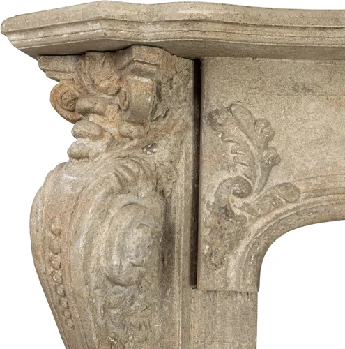 Vista 5 de Creative Co-Op - Mantel decorativo de madera para chimenea, color crema envejecida