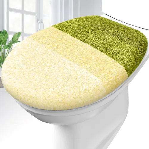 Vista 32 de OLANLY Funda de asiento de inodoro de microfibra suave para baño, cubiertas de asiento lavables a máquina, 17.5x15 pulgadas, con respaldo de goma