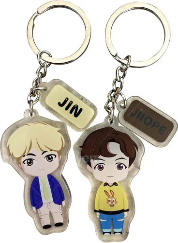 Vista 3 de BTS Tiny Tans - Juego de llaveros KPOP Army 1-12 x 1-12 pulgadas Todos diferentes para cada uno 1-12x1-12