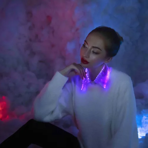 Vista 4 de Light Up Novelty Half Shirt Led Women Blouse Shirt
