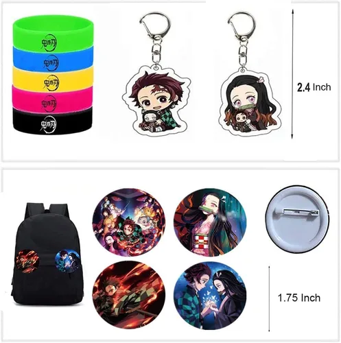 Vista 4 de Hydow Juego de regalo de mercancía de anime incluye mochila con cordón calcomanías mascarillas M-asks cordón llaveros pulseras pines de botón Varios