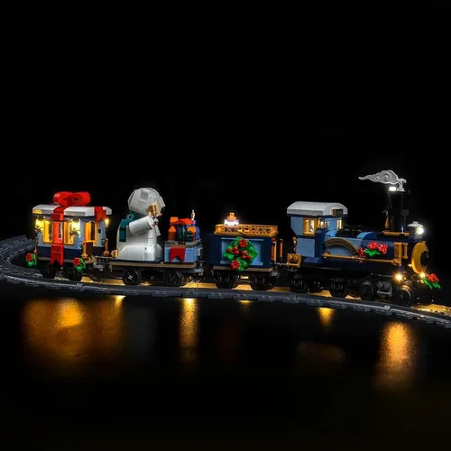 Vista 3 de Kit de luces LocoLee Compatible con Lego 10361 Tren Express de Vacaciones - Solo luz, sin modelo, accesorios de iluminación LED compatibles con Lego