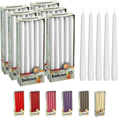 Vista 18 de Bolsius Velas alargadas blancas (10 pulgadas)