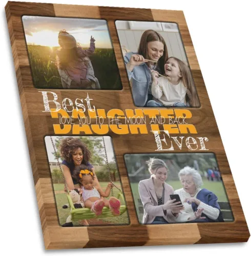 Vista 34 de SHIYEL - Impresiones personalizadas en lienzo con foto, regalos de cumpleaños personalizables para tía de sobrina o sobrino, crea un lienzo de pared
