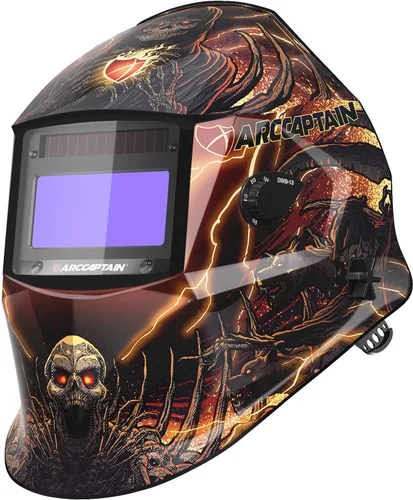 Vista 11 de ARCCAPTAIN - Casco de soldadura de oscurecimiento automático, capucha de soldadura de color real 1/1/1/1, sensor de arco 4, tiempo de respuesta