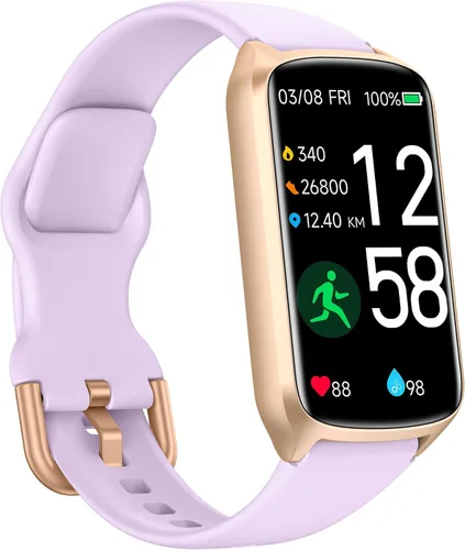 Vista 13 de Amzhero Rastreador de salud y fitness con monitor de frecuencia cardíaca 24/7, oxígeno en sangre, presión arterial, rastreador de sueño