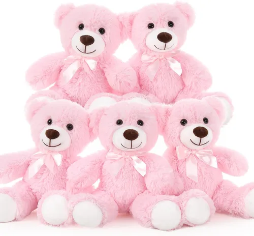 Vista 8 de Tezituor Oso de peluche a granel, 5 paquetes, 14 pulgadas, pequeño oso de peluche a granel, centro de mesa de osos de peluche para baby shower, osos