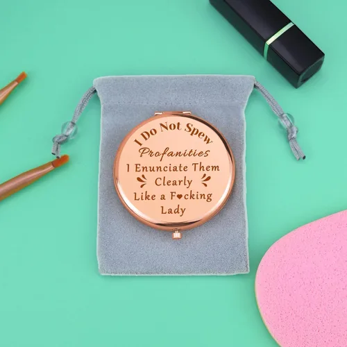 Vista 7 de Regalos divertidos para mujeres, espejo de maquillaje compacto para hija, amigas, hermana, regalos divertidos de amistad para mujeres, regalo