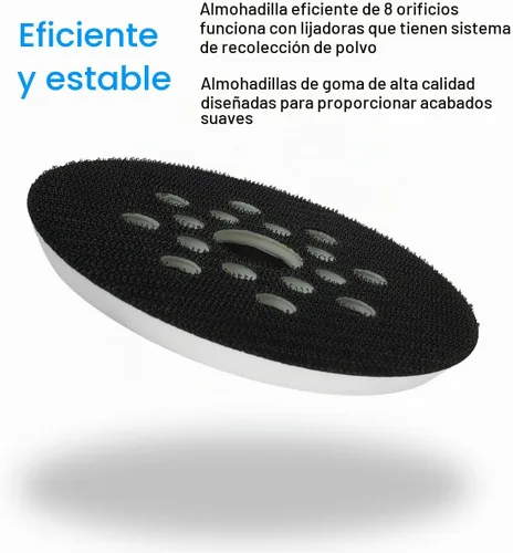Vista 4 de Almohadilla de lijadora de repuesto de 5 pulgadas con 8 agujeros de gancho y bucle para lijadora de órbita aleatoria Bosch ROS20VS, ROS20VSC