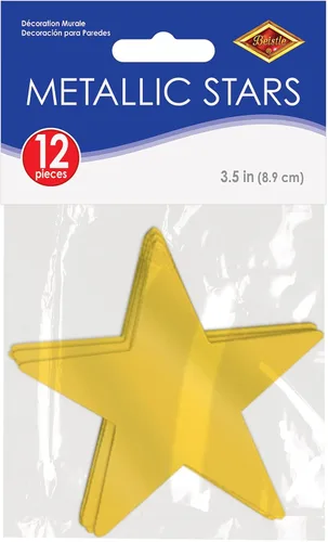 Vista 5 de Beistle 12 piezas de plástico metálico dorado con recorte de estrella para bodas, fiestas de cumpleaños, decoración de aula
