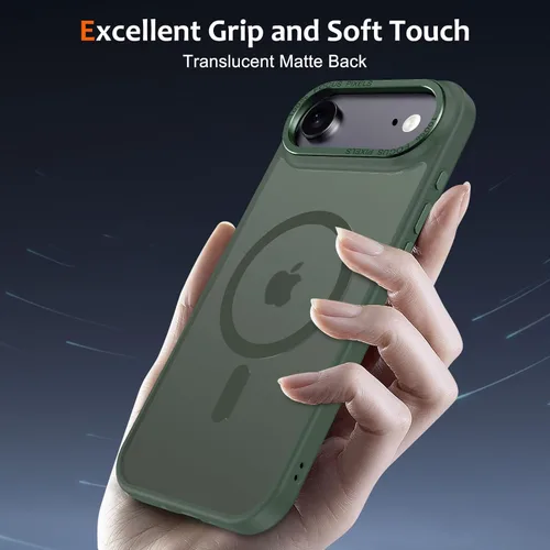 Vista 815 de Anuck - Funda magnética para iPhone 11 compatible con MagSafe, carcasa trasera mate translúcida dura, borde de TPU, delgada, resistente a impactos