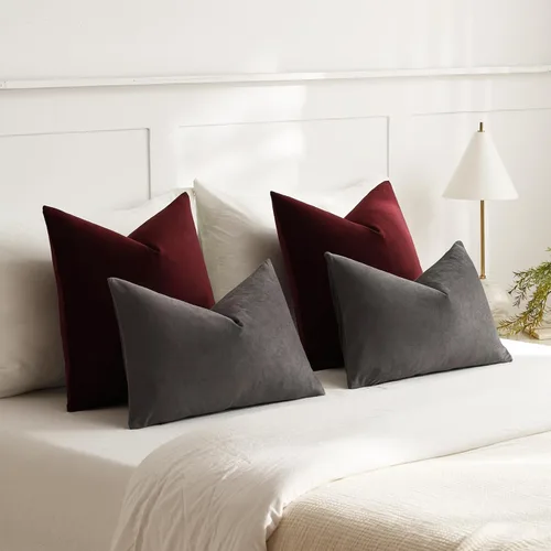 Vista 5 de Funda de almohada para cuerpo de Dezene, súper suave de terciopelo con cierre de cremallera oculto.
