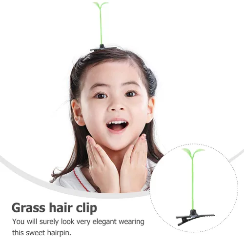 Vista 4 de Yardwe 50 pinzas para el cabello de brotes de frijoles, pinzas para el cabello de plantas verdes, horquilla de guisante, pasador, pasador, lindos