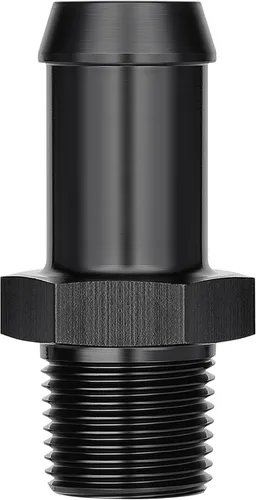 Vista 25 de EVIL ENERGY Adaptador de Conexión de Púa de Manguera 1/2" NPT Macho a 1/2" 45 Grados de Aluminio Negro