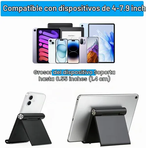 Vista 5 de VOVIGGOL Soporte para teléfono celular, soporte para teléfono celular, soporte ajustable para teléfono de escritorio, soporte plegable para teléfono