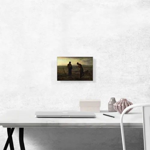 Vista 2 de ARTCANVAS Jean-Francois Millet - Lienzo decorativo con marco de 1859 de The Angelus (12 x 8 pulgadas de profundidad)