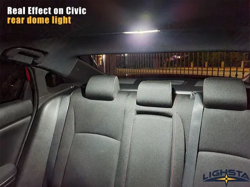 Vista 4 de Paquete de 6 luces LED blancas superbrillantes para interiores Honda Civic 2016 2017 2018 2019 2020 2021 + luces de matrícula y herramienta