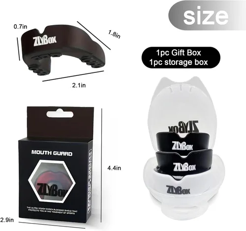 Vista 3 de Protector bucal deportivo de doble capa para adultos y jóvenes con funda, protección dental para boxeo, fútbol, artes marciales mixtas, hockey