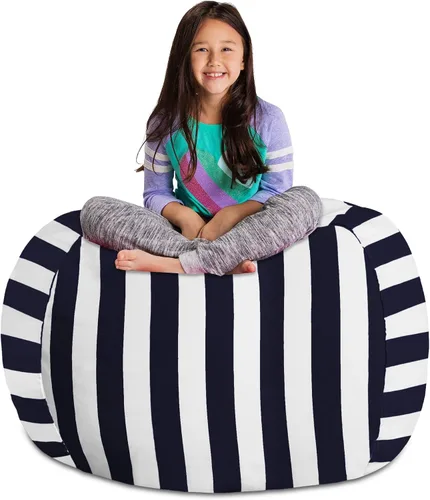 Vista 60 de Posh Creations Funda de puf para niños con almacenamiento para animales de peluche - Organizador de juguetes para niños, Mediano 68.58 cm - Lona