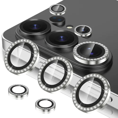 Vista 66 de Casetego Protector de lente de cámara para Galaxy Z Fold 8, [Diseño de purpurina mejorado], [Fuerte adherencia], lente de vidrio templado 9H negro