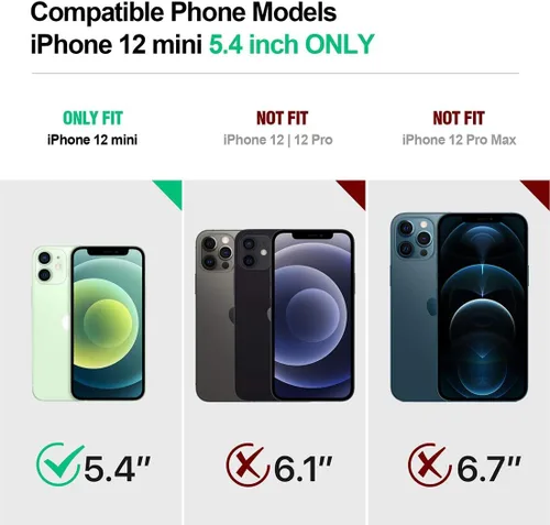 Vista 2 de Poetic Guardian Series - Funda para iPhone 12 mini de 5.4 pulgadas, híbrida de cuerpo completo, reforzada a prueba de golpes, resistente