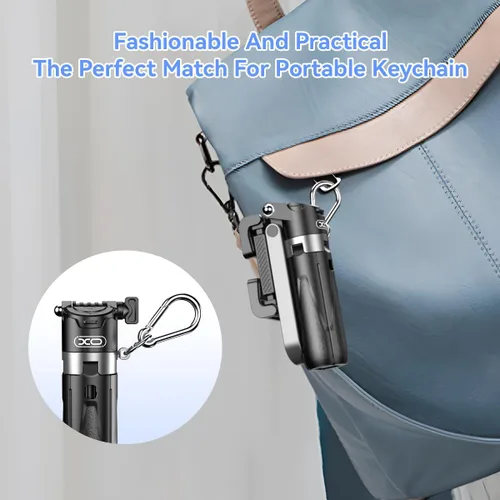 Vista 8 de Mini trípode retráctil para teléfono celular, trípode portátil para selfie stick de viaje con soporte para teléfono celular de control remoto