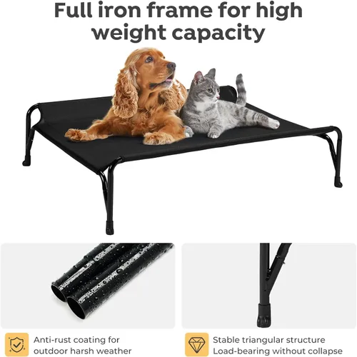 Vista 3 de Veehoo Cama elevada para perro con valla protectora de doble cara para perros medianos, malla transpirable lavable, patas antideslizantes