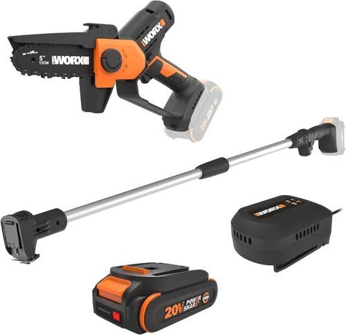 Vista 11 de [Usado] WORX WG324.9 20V Power Share Sierra de poda inalámbrica de 5 pulgadas, solo herramienta, negro y naranja