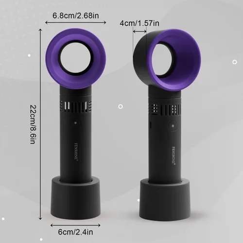 Vista 2 de Miniventilador portátil recargable por USB, sin aspas, para extensiones de pestañas, soplador de aire acondicionado para suministros esenciales