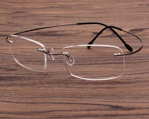 Vista 2 de Agstum Marco flexible sin marco de titanio sin bisagras, lentes ópticos transparentes