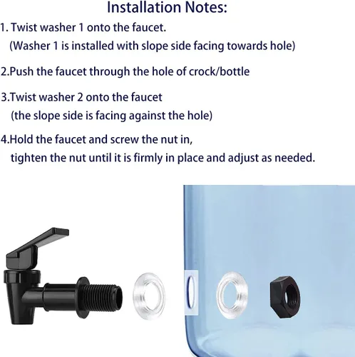 Vista 4 de HUI NING - Kit de filtro de agua y grifo de cúpula de cerámica de repuesto para encimera, cubo de agua doméstico, sistemas de filtración