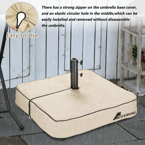Vista 6 de Cubierta para base de sombrilla de patio, resistente al agua 600D, resistente al agua, anti-UV, para exteriores, fundas cuadradas para base