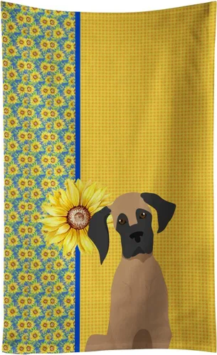 Vista 137 de Caroline's Treasures WDK5313KTWL - Toalla de cocina con diseño de girasoles de verano, color negro y tostado, Airedale Terrier, toalla de mano