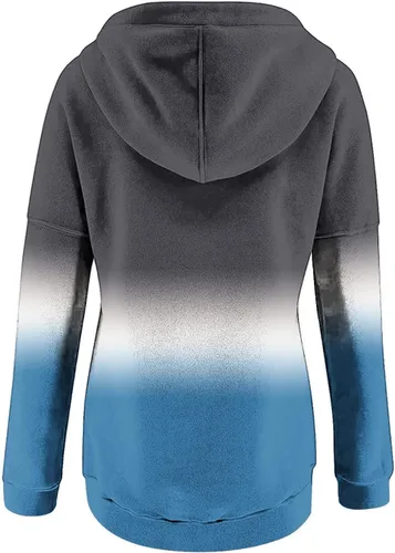 Vista 65 de Sudaderas con capucha para mujer, con cuello de botón, sin botones, con cordón, manga larga, lindas, ropa para adolescentes y niñas