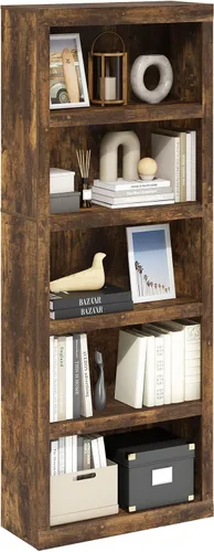 Vista 25 de Furinno LUDER - Estantería de libros, estantería moderna de 2 niveles, estantería abierta de 9 x 16 x 21, para sala de estar, dormitorio, oficina
