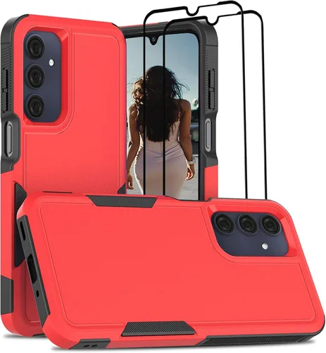 Vista 27 de Jeylly Funda compatible con Samsung Galaxy A12, Samsung Galaxy A12 con protector de pantalla de vidrio templado, protección contra caídas de grado