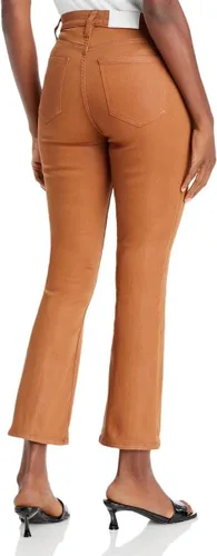 Vista 2 de Pistola Jeans recortados de tiro alto para mujer, Marrón medio