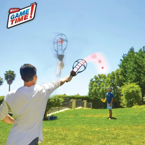 Vista 5 de Wham-O Game Time Trac-Ball II. with or Without 2 Rackets. Air Action Balls for Outdoor Play for Kids & Adults of All Ages Original Tracball &