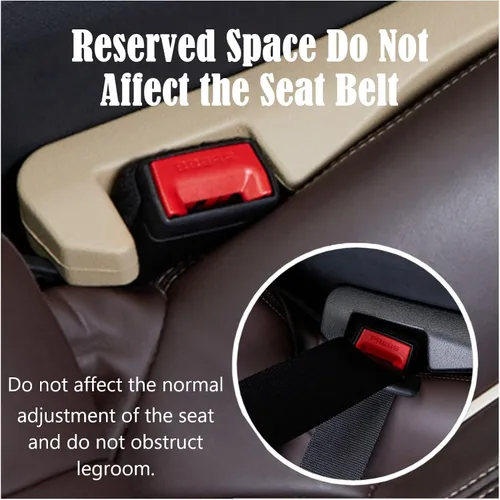 Vista 2 de 2 piezas de relleno de espacio para asiento de coche de piel sintética PU, bloqueador de caída para grietas de auto para rellenar el espacio lateral
