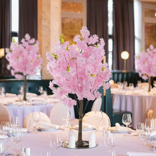 Vista 3 de BLOSMON Árbol de flor de cerezo artificial para decoración de mesa: 3.2