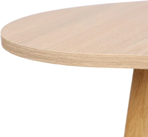 Vista 8 de Mesa de centro pequeña, mesa de té moderna de mediados de siglo para sala de estar, mesa de centro de exhibición minimalista, mesa de madera ovalada