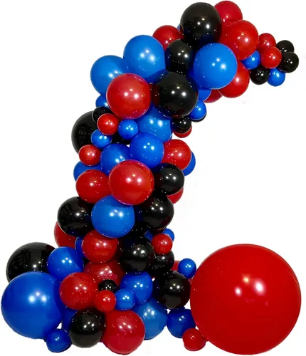Vista 2 de STK Arco de globos compatible con el kit de guirnalda de globos de Spiderman, Spidey y sus increíbles amigos, decoraciones de cumpleaños, telón