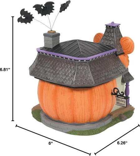 Vista 8 de Department 56 Disney Halloween Village Mickey's Pumpkintown Haunted Manor - Edificio iluminado, 6.81 pulgadas, multicolor
