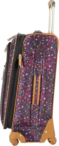 Vista 3 de Steve Madden Designer Luggage Collection - Bolsa expandible de 28 pulgadas suave para hombres y mujeres, maleta duradera y ligera a cuadros